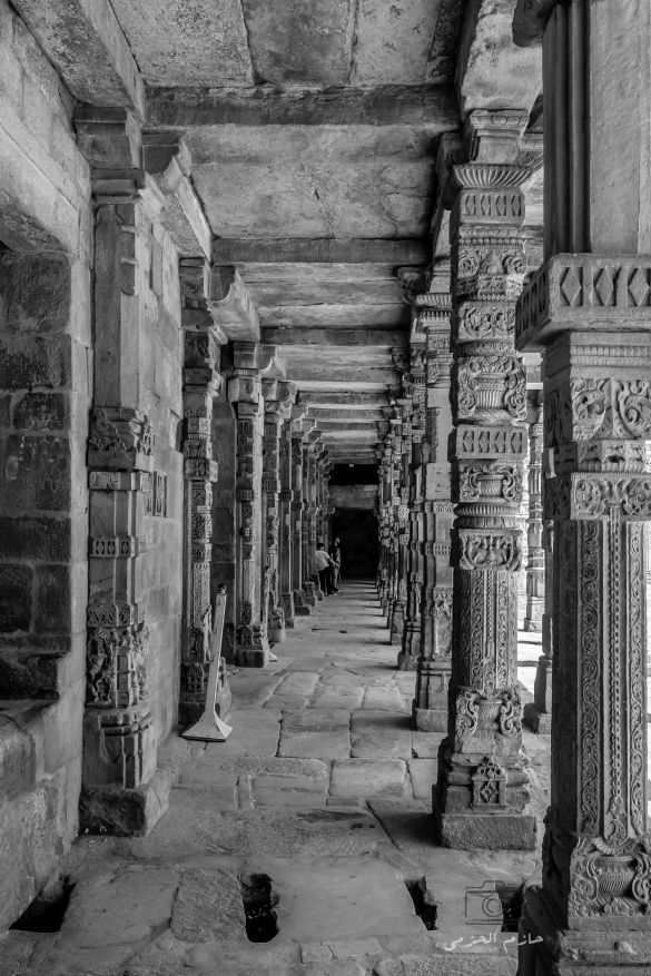 Ruins of old temples inside Qutub Complex