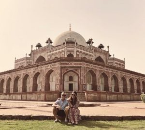 Posing in front of Humayun's tomb